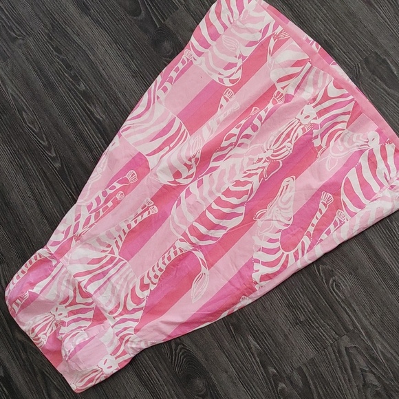 Lilly Pulitzer Dresses & Skirts - LILLY PULITZER Pink large vertical stripe Zebra strapless dress Easter 4